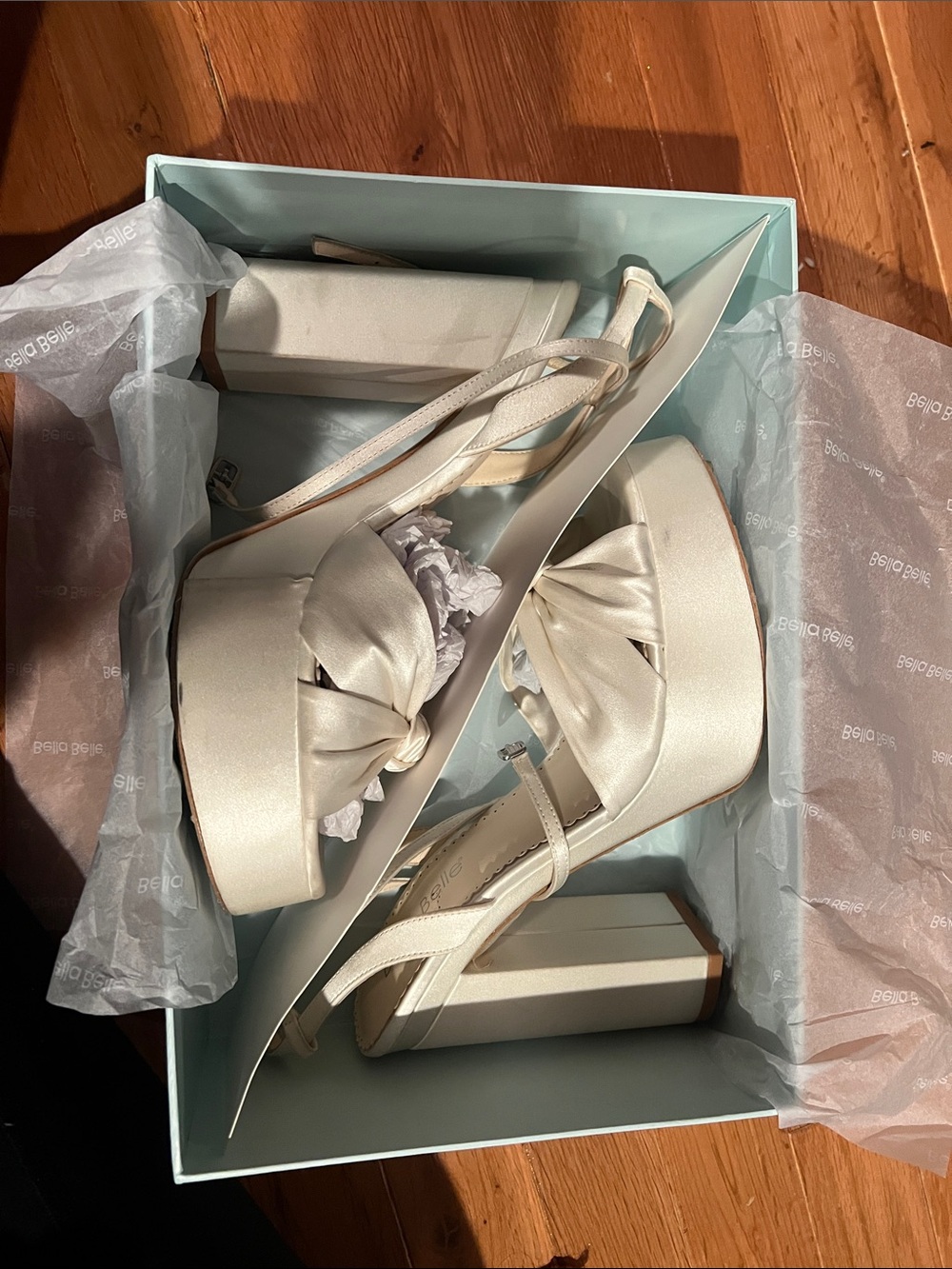 Bella Bella Serafina Platform Chunky White Heels Bridal